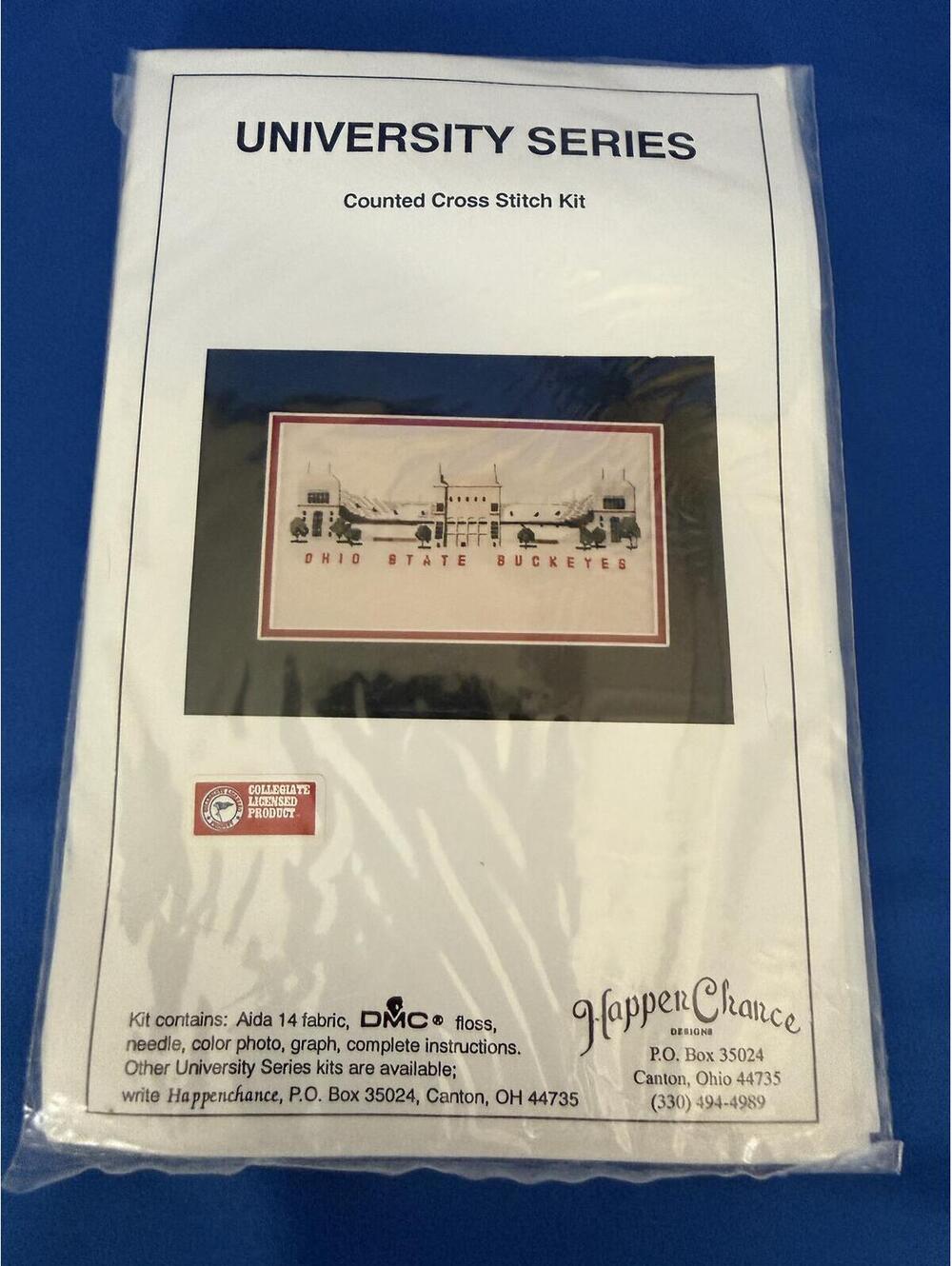Vintage Happen Chance University Series Cross Stitch Kit Featuring Ohio State